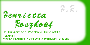 henrietta roszkopf business card